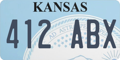 KS license plate 412ABX