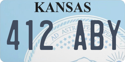 KS license plate 412ABY