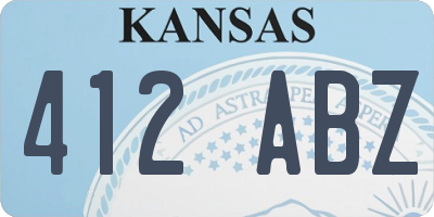 KS license plate 412ABZ