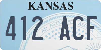 KS license plate 412ACF