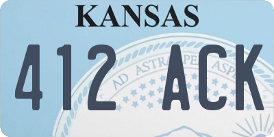 KS license plate 412ACK