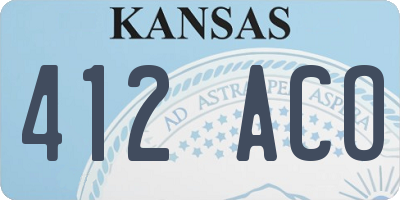 KS license plate 412ACO