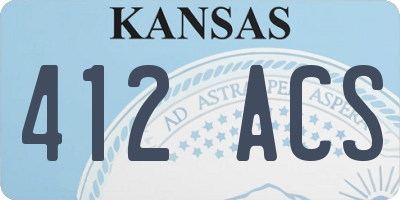 KS license plate 412ACS