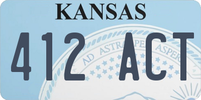 KS license plate 412ACT