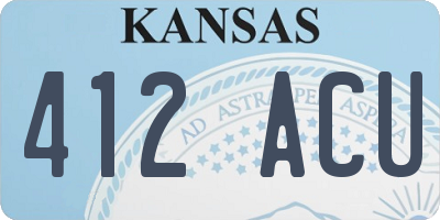 KS license plate 412ACU
