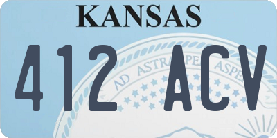 KS license plate 412ACV