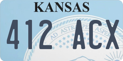KS license plate 412ACX