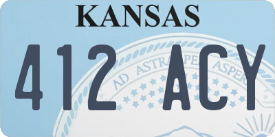 KS license plate 412ACY