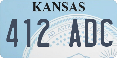 KS license plate 412ADC