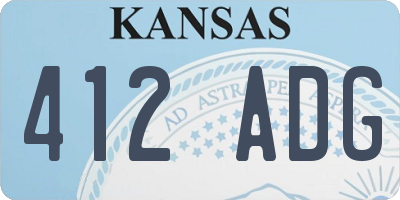 KS license plate 412ADG