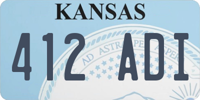 KS license plate 412ADI