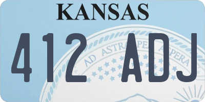 KS license plate 412ADJ