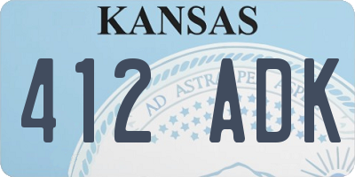 KS license plate 412ADK