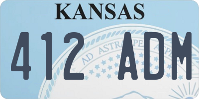 KS license plate 412ADM