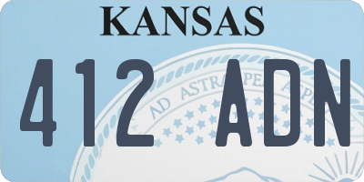 KS license plate 412ADN