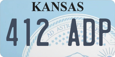 KS license plate 412ADP