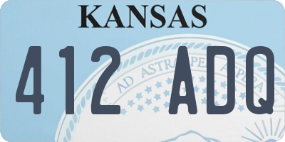 KS license plate 412ADQ