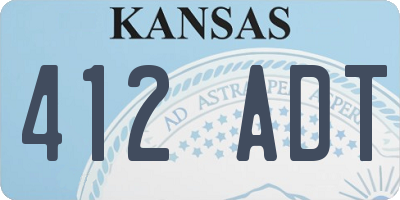 KS license plate 412ADT