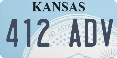 KS license plate 412ADV