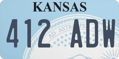 KS license plate 412ADW