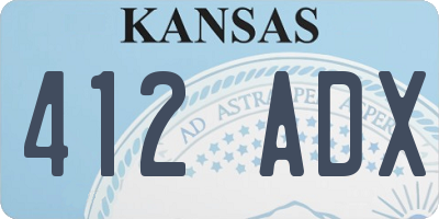 KS license plate 412ADX