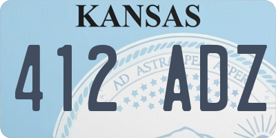 KS license plate 412ADZ