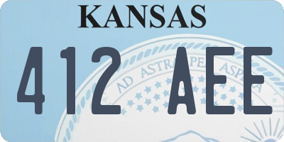 KS license plate 412AEE