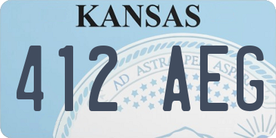 KS license plate 412AEG