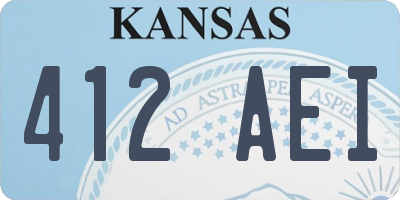 KS license plate 412AEI