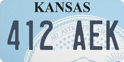 KS license plate 412AEK