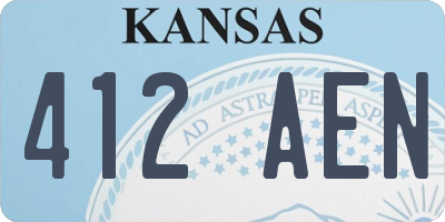KS license plate 412AEN