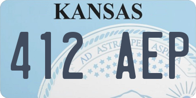 KS license plate 412AEP