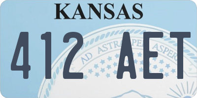 KS license plate 412AET