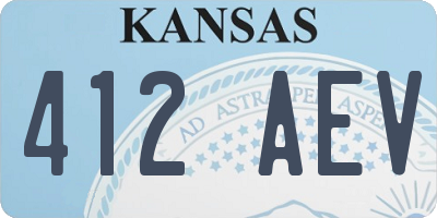 KS license plate 412AEV
