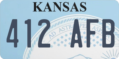 KS license plate 412AFB