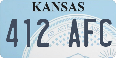 KS license plate 412AFC