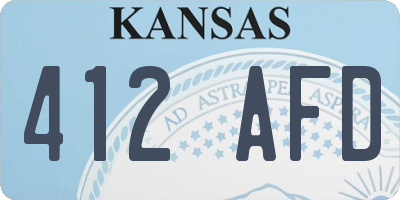 KS license plate 412AFD