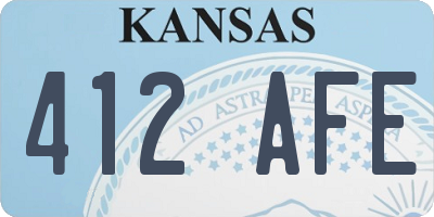 KS license plate 412AFE