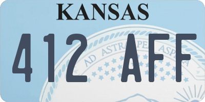 KS license plate 412AFF
