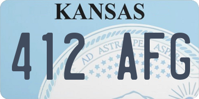 KS license plate 412AFG