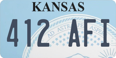KS license plate 412AFI