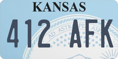 KS license plate 412AFK