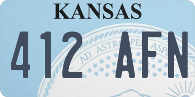 KS license plate 412AFN