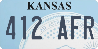 KS license plate 412AFR