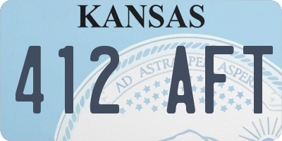 KS license plate 412AFT