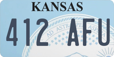 KS license plate 412AFU