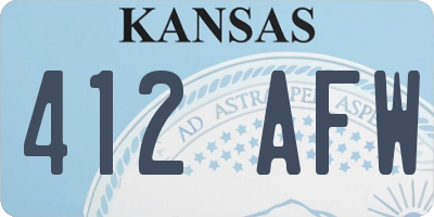 KS license plate 412AFW