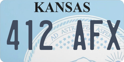 KS license plate 412AFX