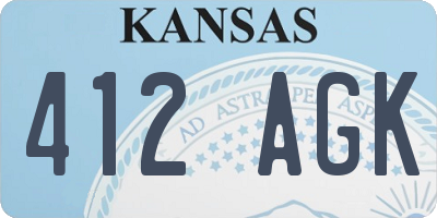 KS license plate 412AGK