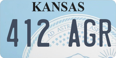KS license plate 412AGR